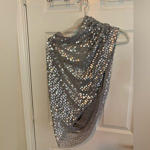 Charming Charlie Silver Sequined Infinity Scarf